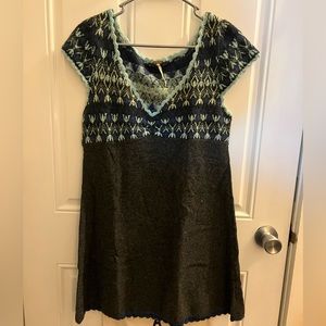 Free people Wool nordic sweater mini dress
